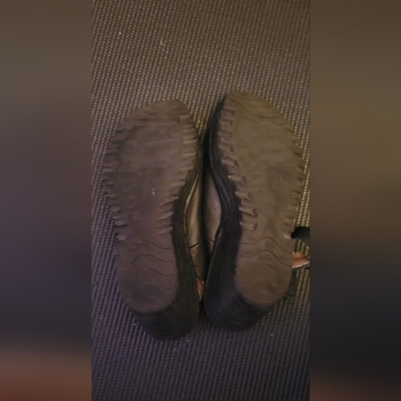 Black London Fly Wedge Sandals peeptoe black leather size 38 - Picture 4 of 5